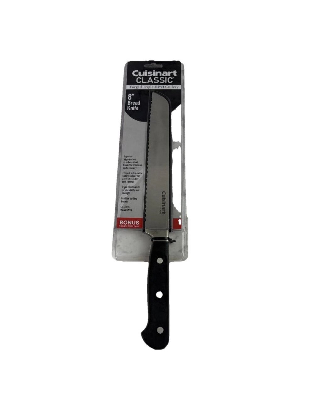 *Cuisinart Classic 8" Serrated Bread Knife C77TR-8BD w/ Reusable Blade Cover